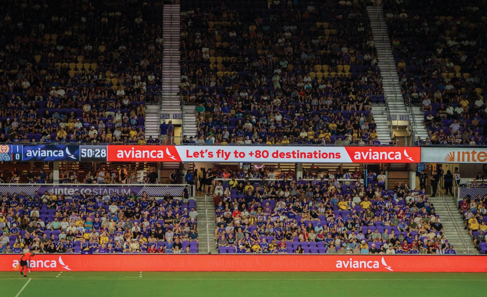 Avianca at Inter&Co Stadium Avianca signage at Inter&Co Stadium during an Orlando City SC match