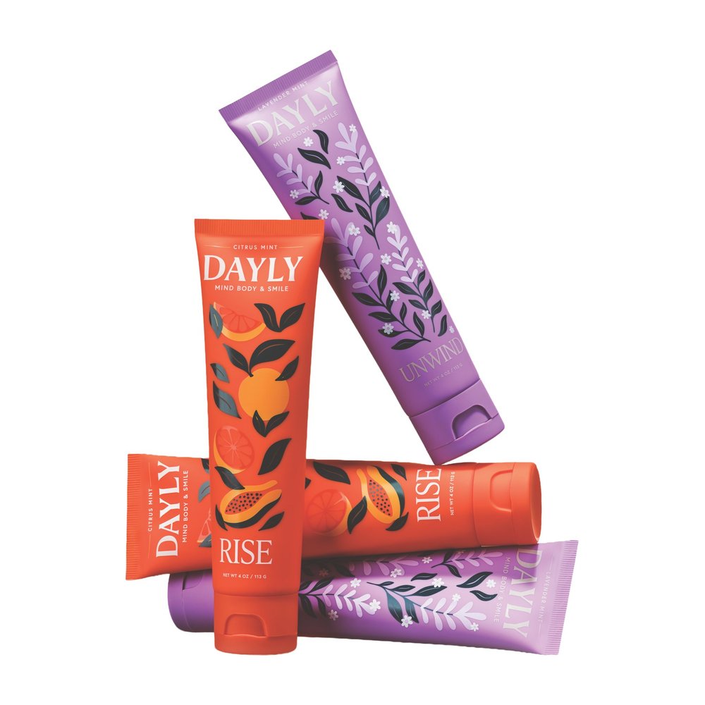 DAYLY Adult AM & PM Ritual toothpaste tubes